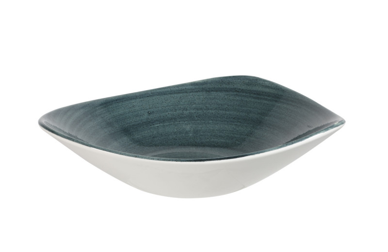 Assiette plate triangulaire Rustic Teal porcelaine vitrifiée 22,9x22,9 cm Stonecast Patina Churchill