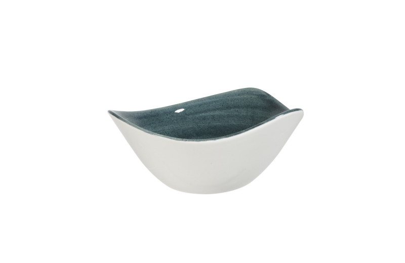 Bol triangulaire Rustic Teal porcelaine vitrifiée 15,3x15,3 cm Stonecast Patina Churchill