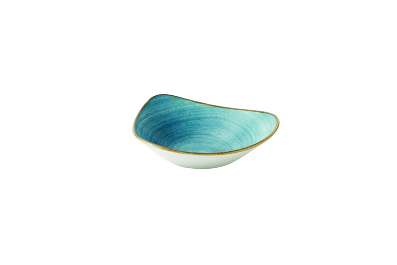 Bol triangulaire Raw Teal porcelaine vitrifiée 23,5x23,5 cm Stonecast Raw Churchill