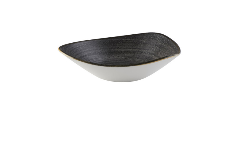 Bol triangulaire Raw Black porcelaine vitrifiée 23,5x23,5 cm Stonecast Raw Churchill
