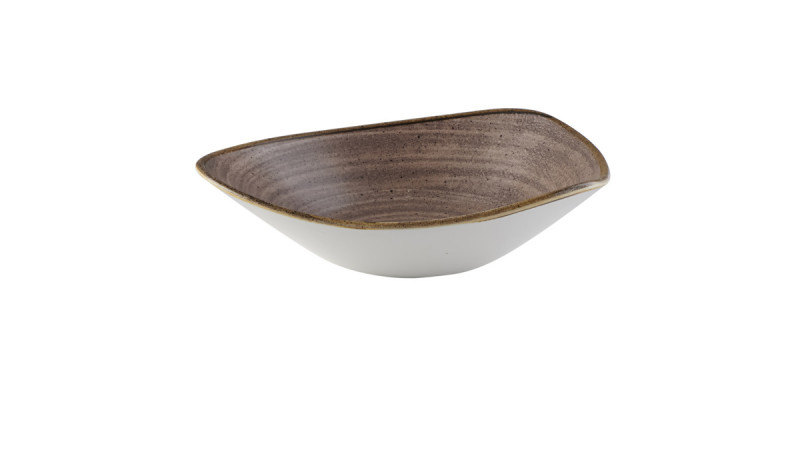 Bol triangulaire Raw Brown porcelaine vitrifiée 23,5x23,5 cm Stonecast Raw Churchill