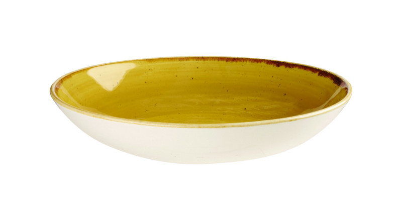 Assiette coupe rond Mustard porcelaine vitrifiée Ø 32,4 cm Stonecast Mustard Churchill
