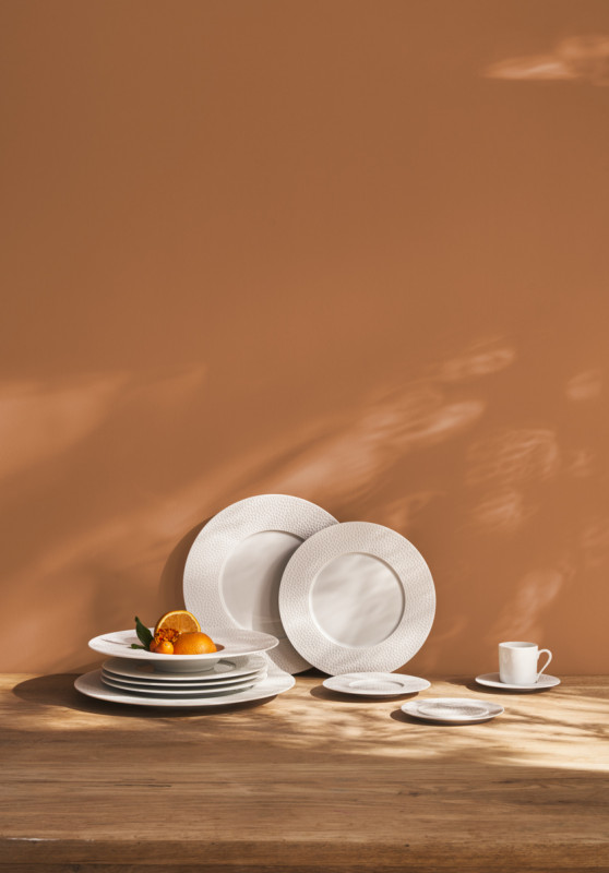 Assiette à dessert rond blanc porcelaine de limoges Ø 24 cm L' Fragment Degrenne