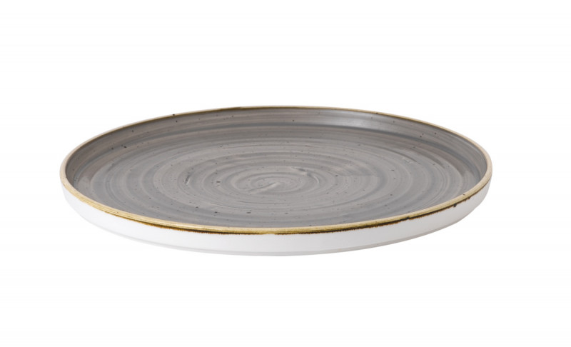 Assiette à bord droit rond peppercorn porcelaine vitrifiée Ø 16 cm Stonecast Grey Churchill