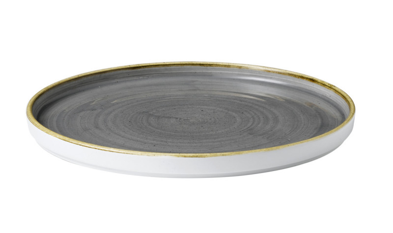 Assiette à bord droit rond peppercorn porcelaine vitrifiée Ø 28 cm Stonecast Grey Churchill