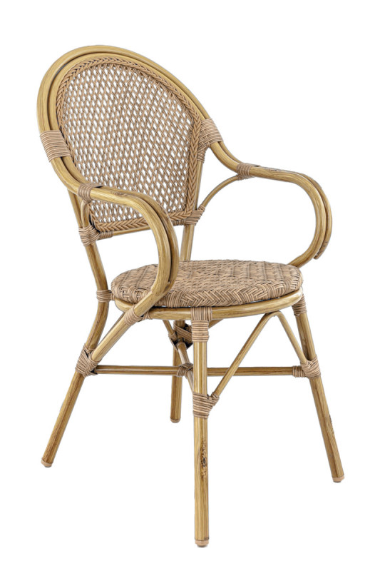 Fauteuil de terrasse noisette 93x56x63 cm Rochelle Flexmob