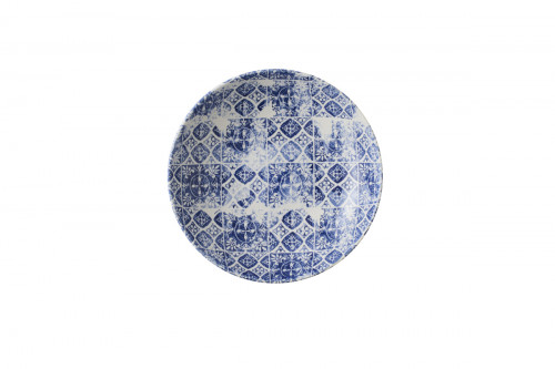 Assiette coupe creuse rond bleu porcelaine vitrifiée Ø 24,8 cm Porto Dudson
