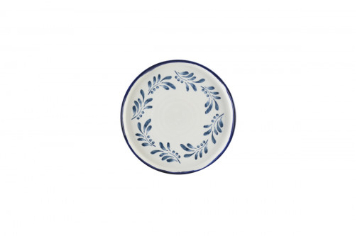 Assiette à bord droit rond blanc porcelaine vitrifiée Ø 21 cm Harvest Mediterranean Dudson