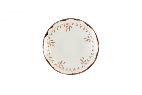 Assiette creuse organique terracotta porcelaine vitrifiée Ø 25 cm Harvest Mediterranean Dudson