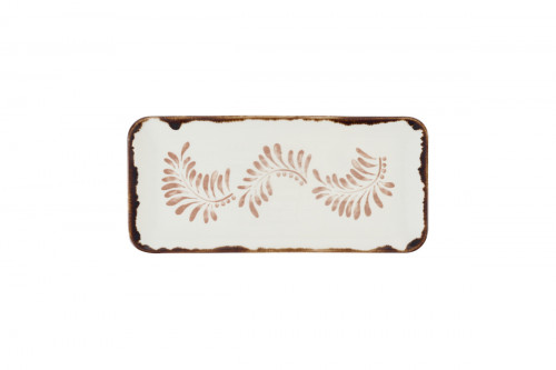 Assiette organique terracotta porcelaine vitrifiée 35x16 cm Harvest Mediterranean Dudson