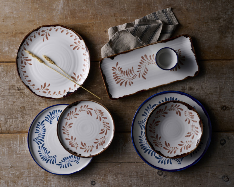 Assiette organique terracotta porcelaine vitrifiée 35x16 cm Harvest Mediterranean Dudson