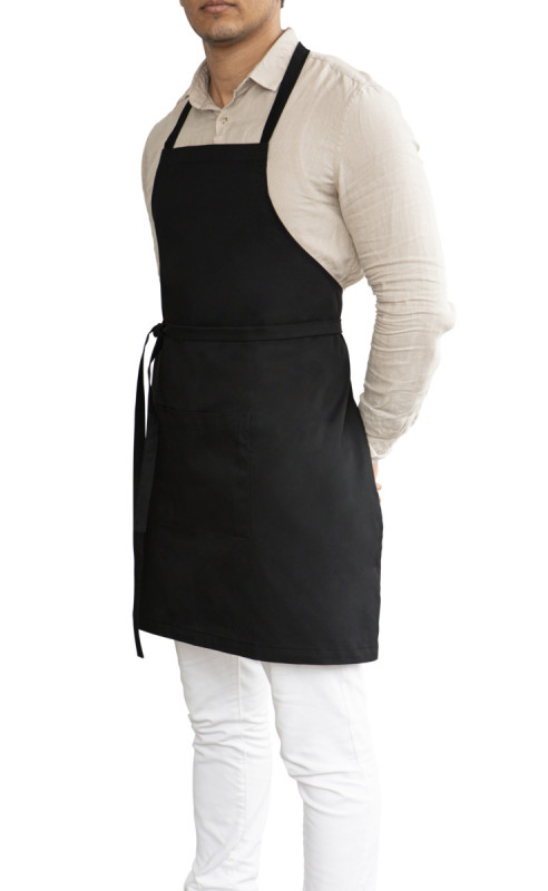 Tablier à bavette noir Taille unique Bistro Pro.mundi