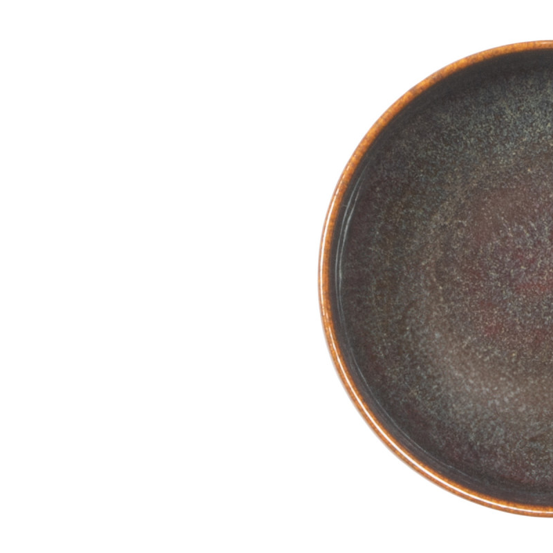 Coupelle rond Marron Bleu grès émaillé Ø 12 cm Amber Accolade