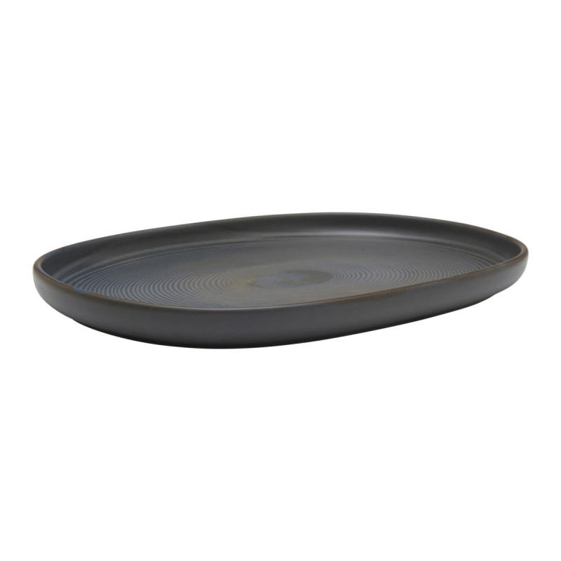 Assiette ovale grès émaillé 33x22,5 cm Tornado Accolade