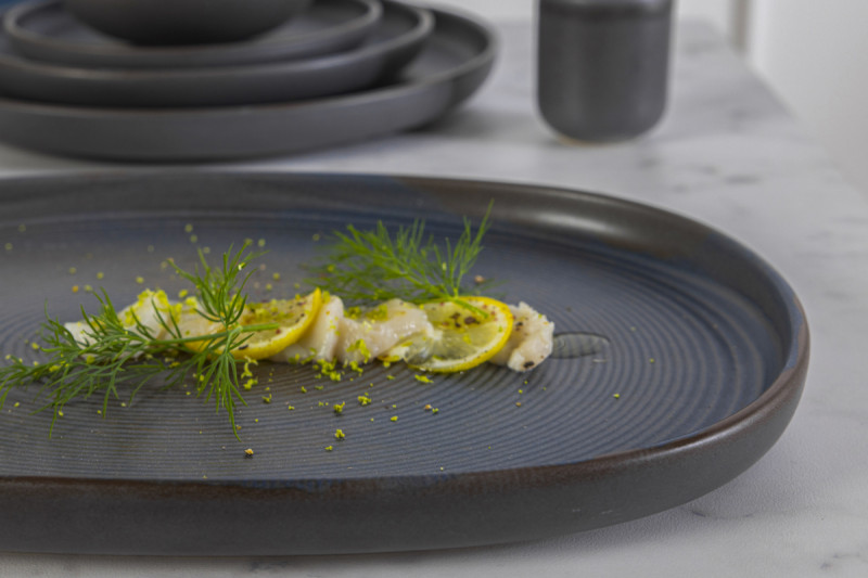 Assiette ovale grès émaillé 33x22,5 cm Tornado Accolade