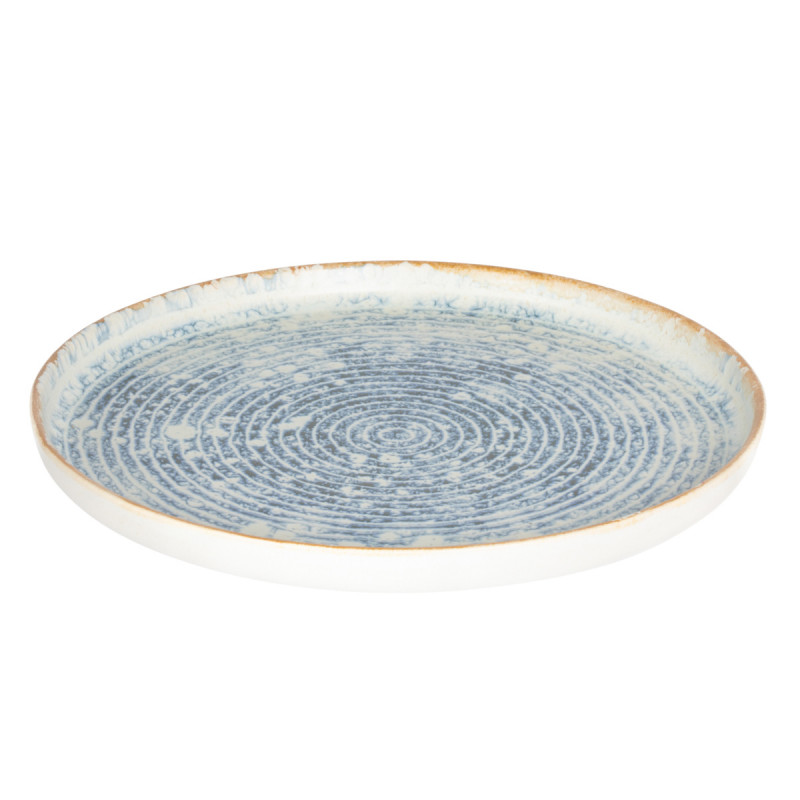 Assiette plate rond bleu grès émaillé Ø 28 cm Ice Accolade