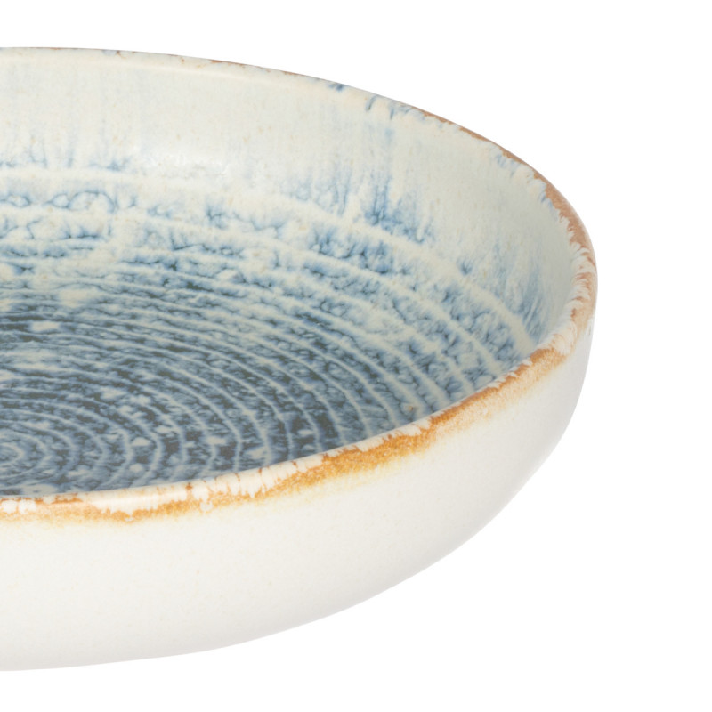Assiette creuse rond bleu grès émaillé Ø 22 cm Ice Accolade