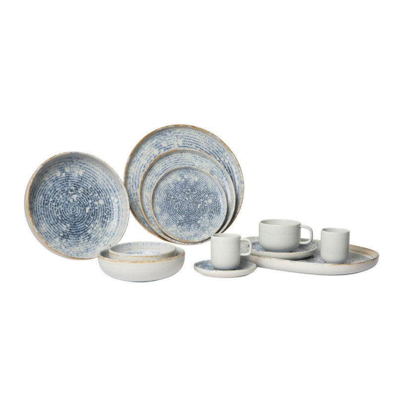 Coupelle rond bleu grès émaillé Ø 16 cm Ice Accolade