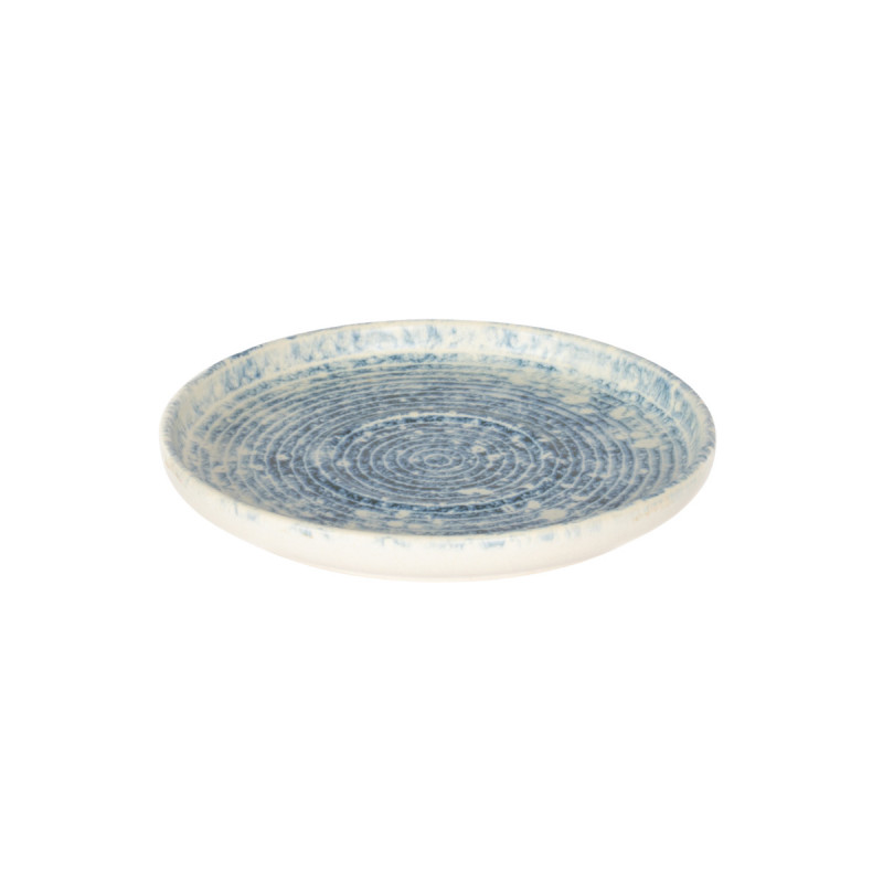 Sous tasse à thé rond bleu grès émaillé Ø 14 cm Ice Accolade