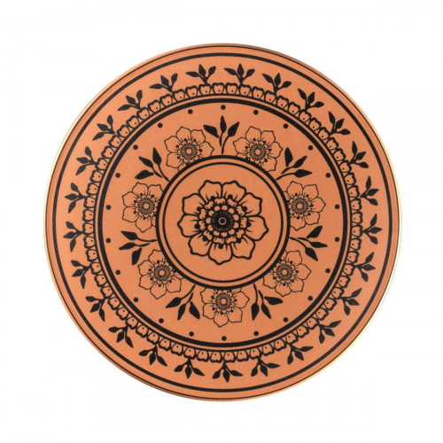 Assiette extra plate rond Tero Décor Alexandria porcelaine Ø 20,5 cm Earth Rak