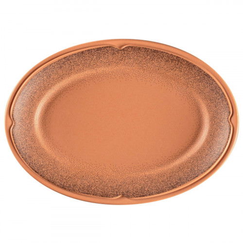 Assiette plate ovale Tero Décor Denia porcelaine 38,2x26,9 cm Earth Rak