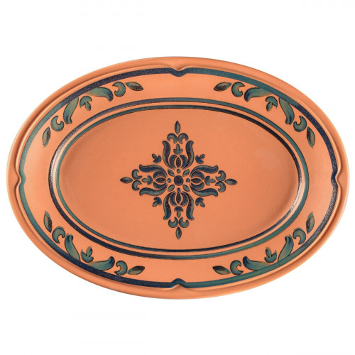 Assiette plate ovale Tero Décor Ostia porcelaine 26x18,6 cm Earth Rak