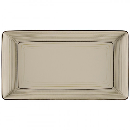 Assiette plate rectangulaire Argila Décor Larissa porcelaine 33,8x18,3 cm Earth Rak