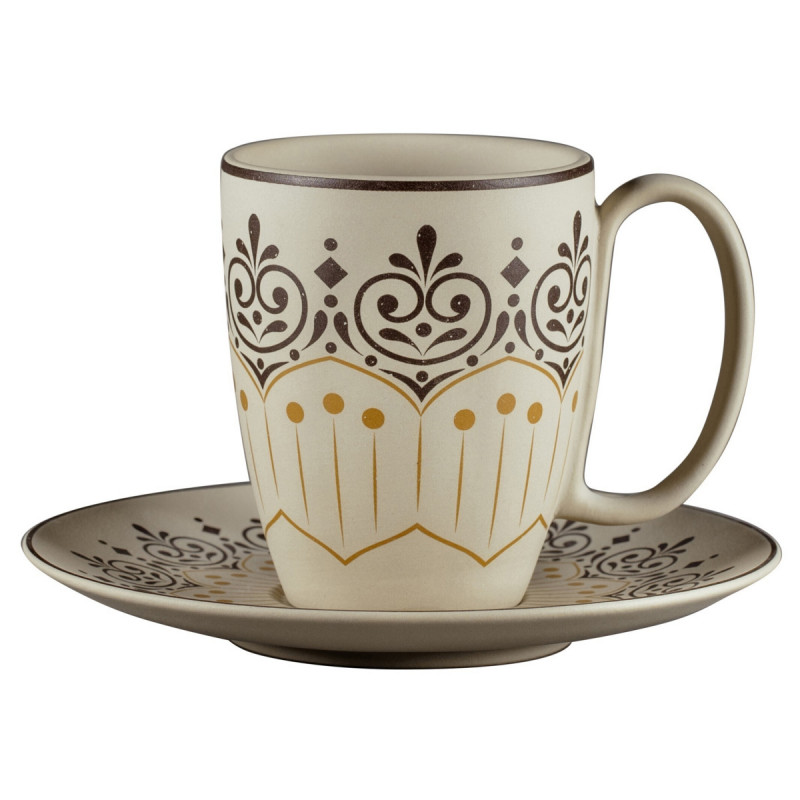 Sous tasse à café/thé rond Argila Décor Cartagena porcelaine Ø 17 cm Earth Rak