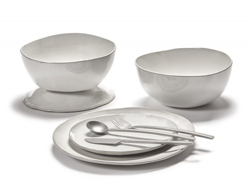 Assiette coupe plate rond écru grès émaillé Ø 20 cm La Mère Serax
