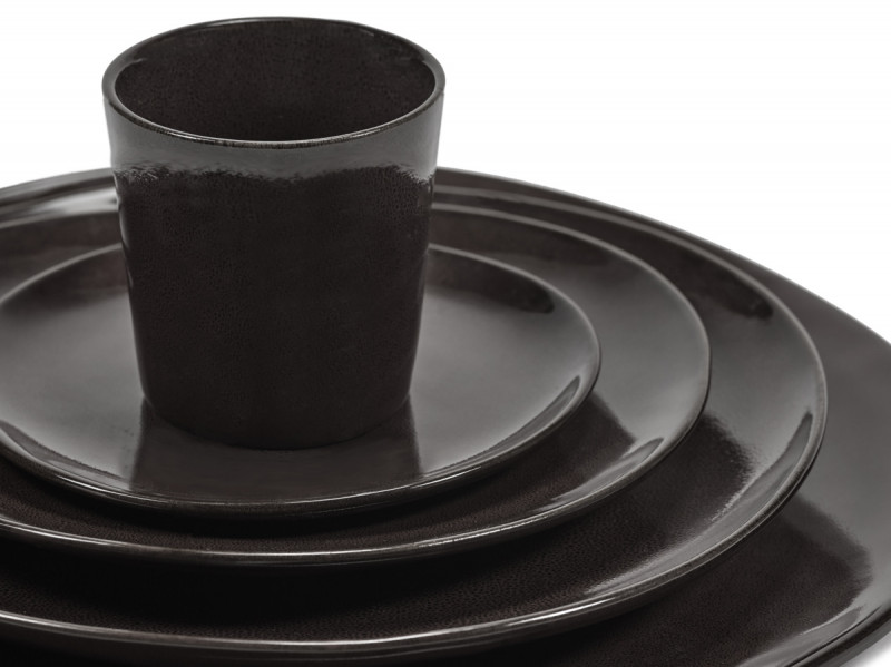 Assiette coupe plate rond ébène grès émaillé Ø 25 cm La Mère Serax