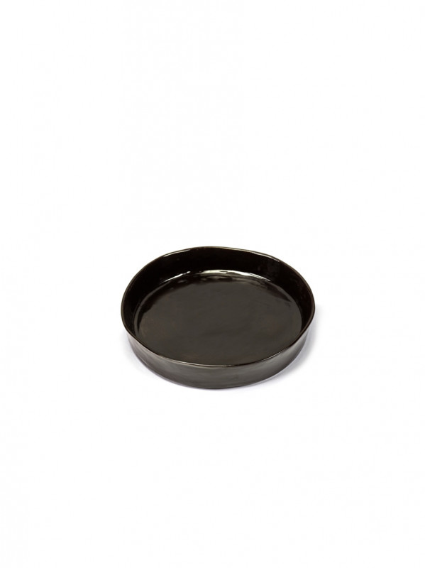 Assiette creuse rond ébène grès émaillé Ø 20 cm La Mère Serax