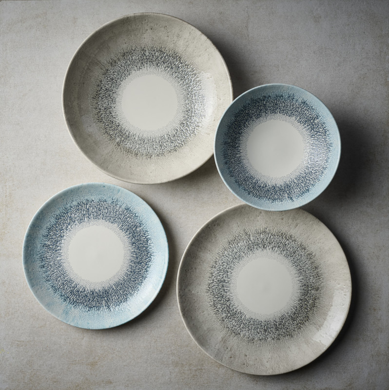 Assiette coupe plate rond Aquamarine porcelaine vitrifiée Ø 21,7 cm Fusion Churchill