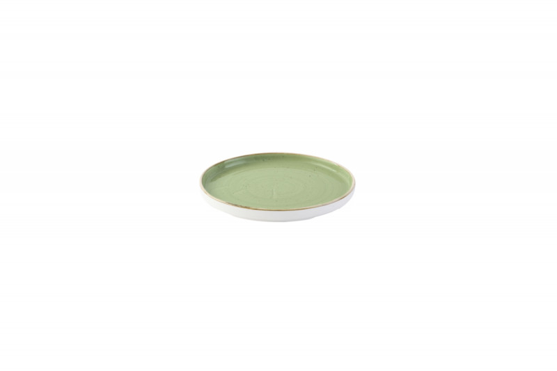 Assiette à bord droit rond Sage Green porcelaine vitrifiée Ø 21 cm Stonecast Sage Churchill