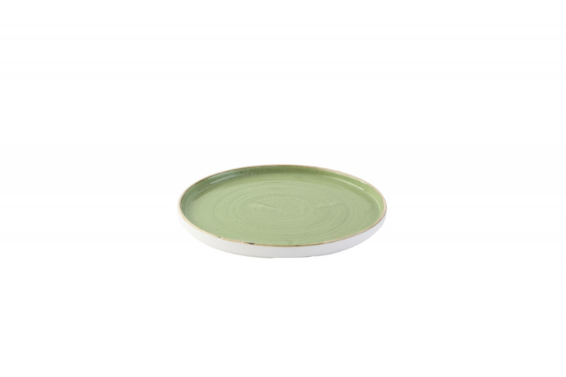 Assiette à bord droit rond Sage Green porcelaine vitrifiée Ø 26 cm Stonecast Sage Churchill