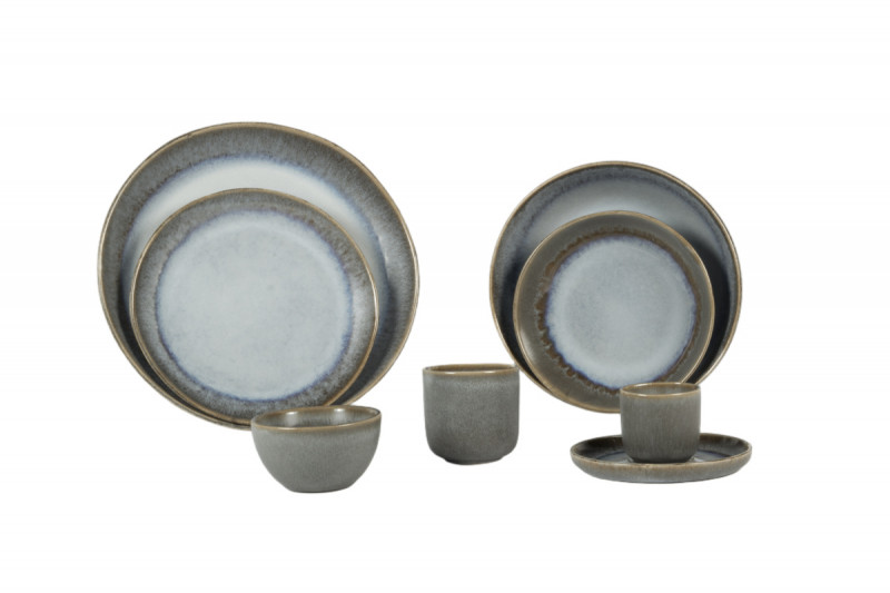 Assiette coupe creuse rond bleu glacier grès émaillé Ø 22 cm Snow Pro.mundi