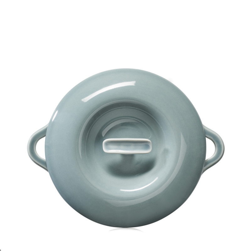 Cocotte avec couvercle rond Gris nuage porcelaine culinaire Ø 22 cm Bombance Revol