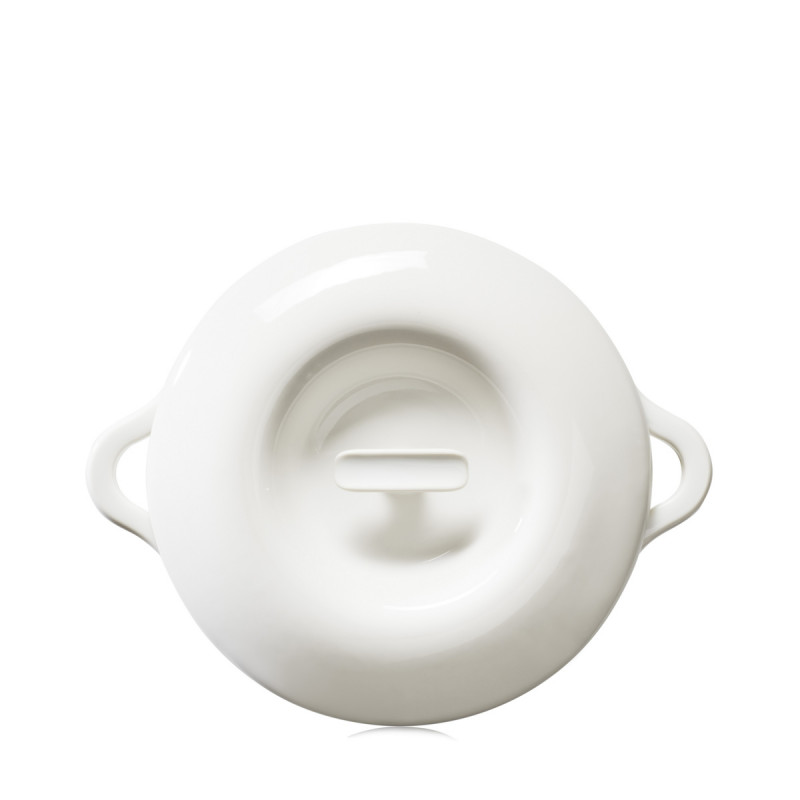 Cocotte avec couvercle rond Blanc albâtre porcelaine culinaire Ø 26 cm Bombance Revol
