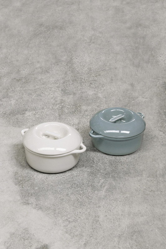 Cocotte avec couvercle pour induction rond Blanc albâtre porcelaine culinaire Ø 31 cm Bombance Revol