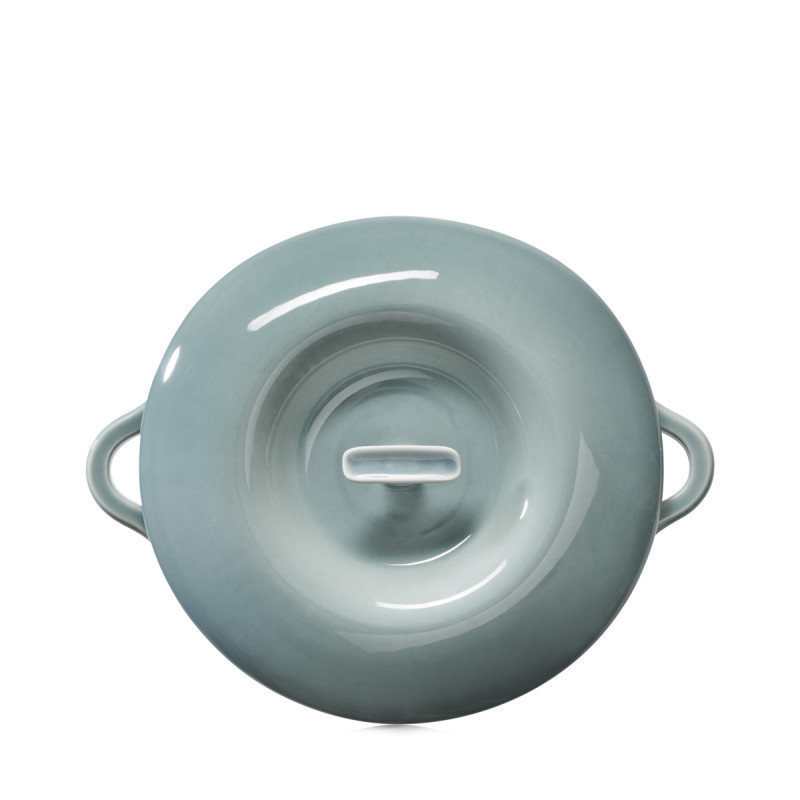Cocotte avec couvercle pour induction rond Gris nuage porcelaine culinaire Ø 31 cm Bombance Revol