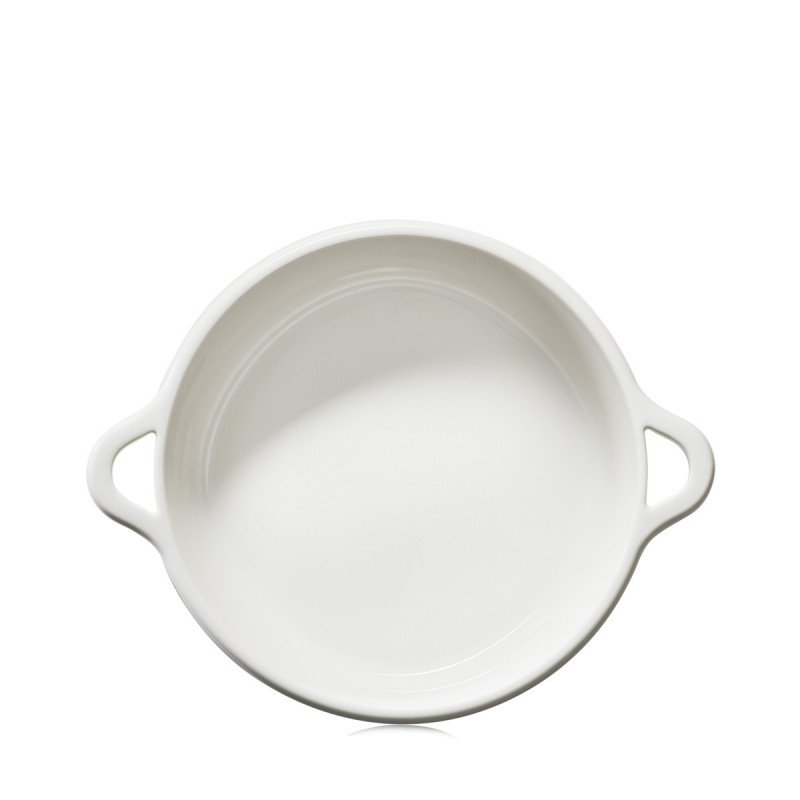 Plat à gratin rond Blanc albâtre porcelaine culinaire Ø 31 cm Bombance Revol