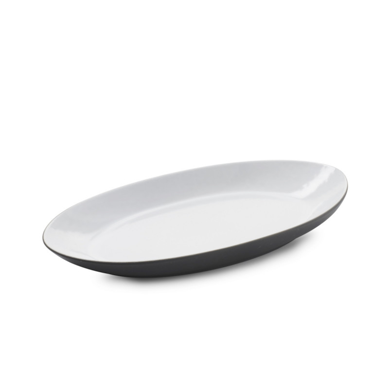 Assiette coupe à fond plat ovale blanc cumulus porcelaine culinaire 25x13,3 cm Equinoxe Revol