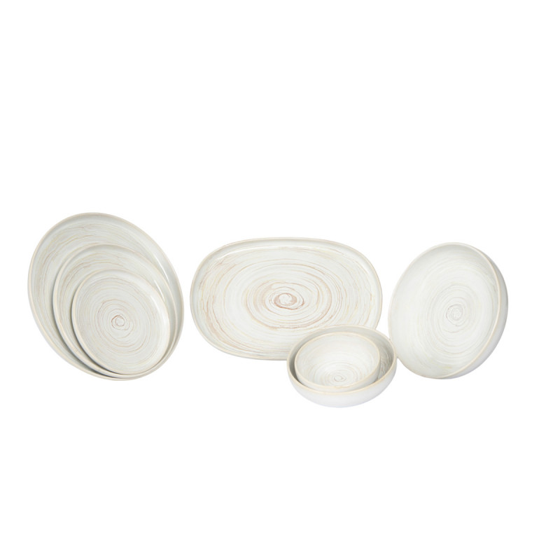 Assiette plate rond beige grès émaillé Ø 22 cm Aurora Accolade
