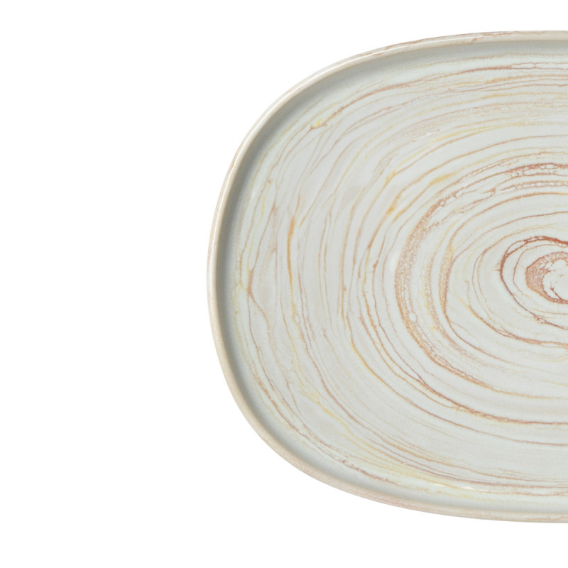 Assiette ovale beige grès émaillé 33x22,5 cm Aurora Accolade