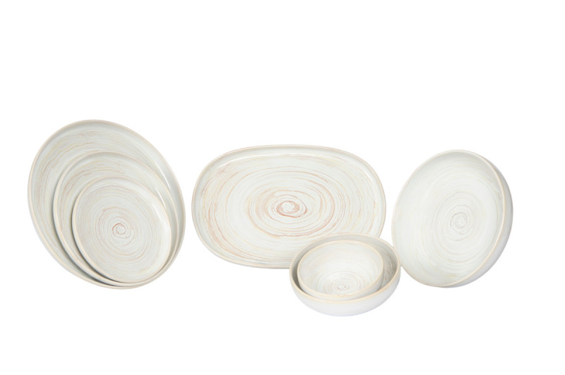 Assiette plate rond beige grès émaillé Ø 17 cm Aurora Accolade
