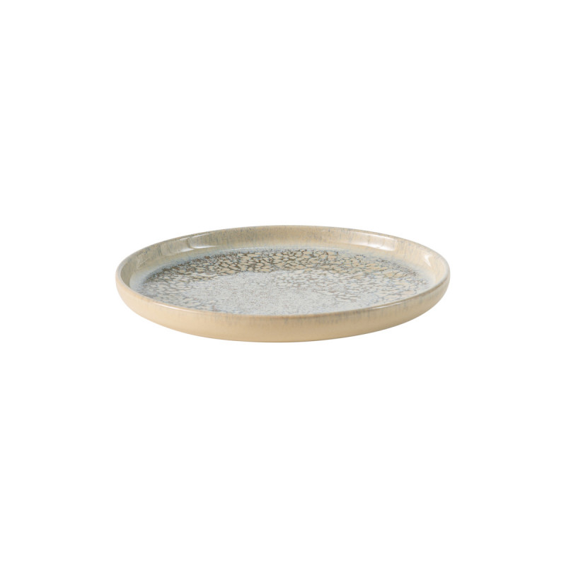 Assiette plate à bord droit rond gris grès émaillé Ø 22 cm Tropic Accolade