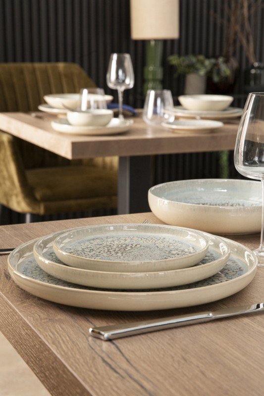 Assiette creuse rond gris grès émaillé Ø 22 cm Tropic Accolade