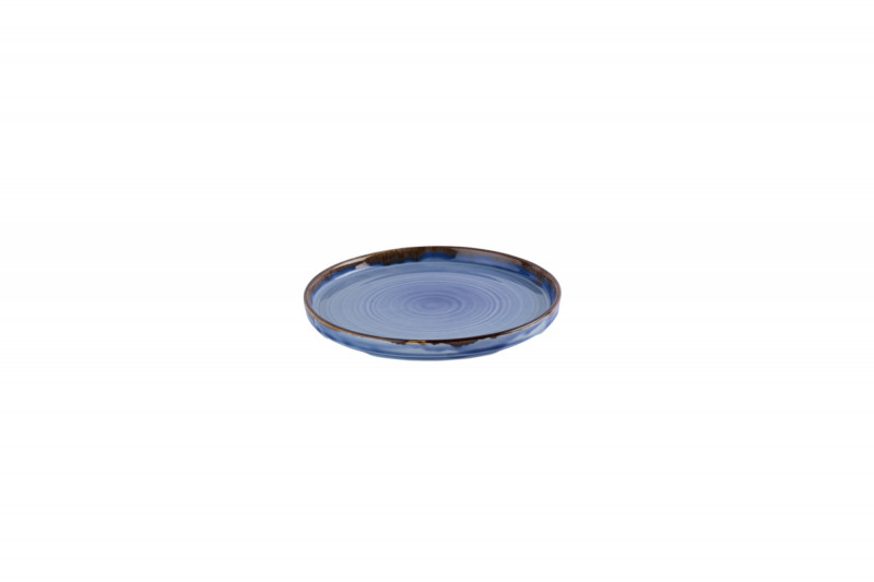 Assiette bord droit rond bleu indigo porcelaine vitrifiée Ø 21 cm Harvest Dudson