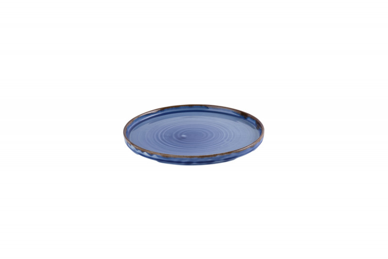 Assiette bord droit rond bleu indigo porcelaine vitrifiée Ø 26 cm Harvest Dudson