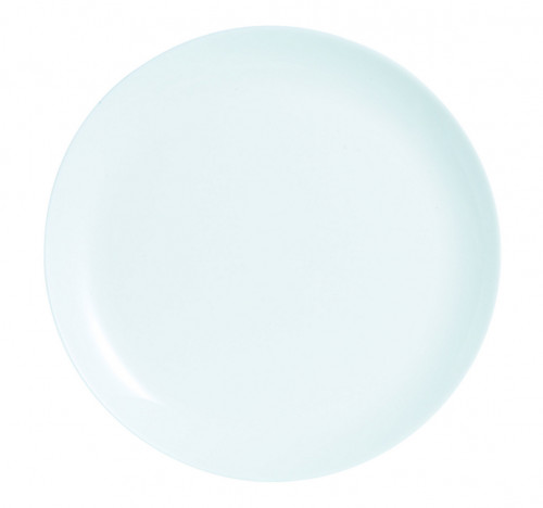 Assiette coupe plate rond blanc verre opal Ø 19 cm Diwali Luminarc