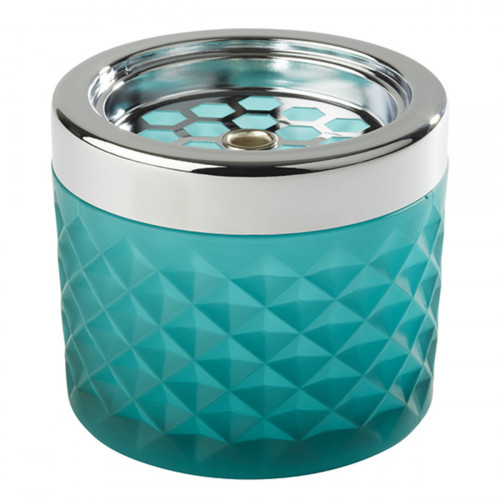 Cendrier turquoise verre Ø 9,5 cm 8 cm Aps